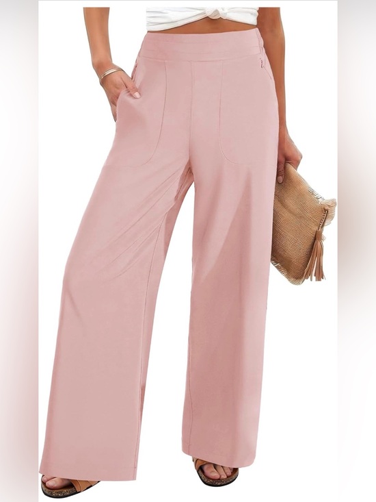 FireSwan Pants - A545Women's Wide Leg Pants in Blush Pink Large NWT